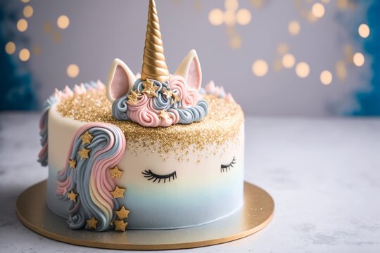 Rainbow Unicorn Cake