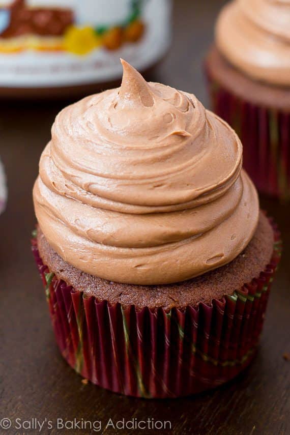 Chocolate Cupcakes with Nutella Frosting