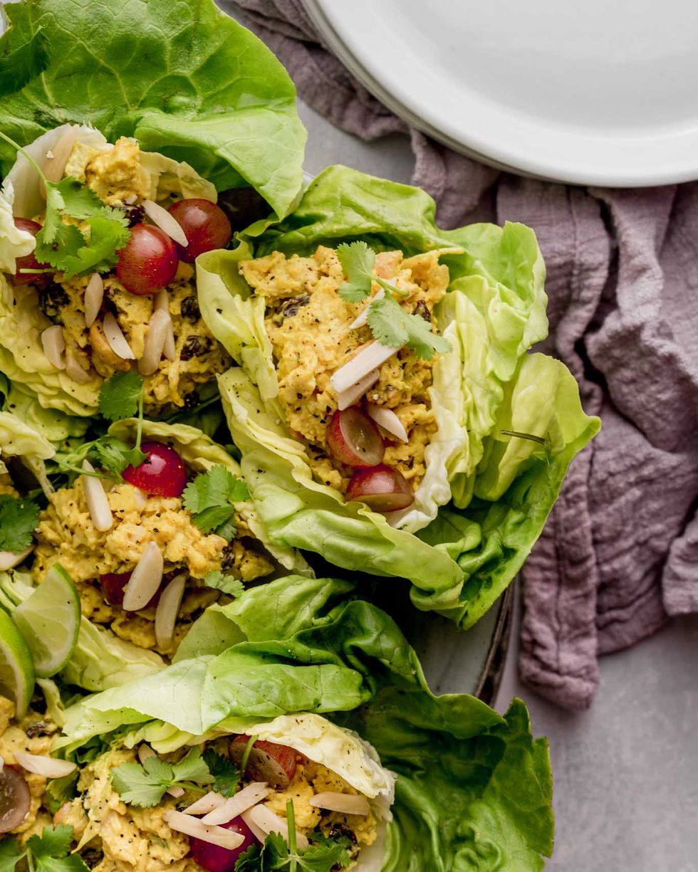 Curry Chicken Salad Lettuce Wraps