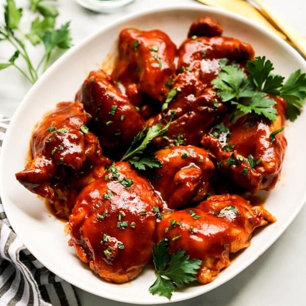 Slow Cooker BBQ Chicken Thighs