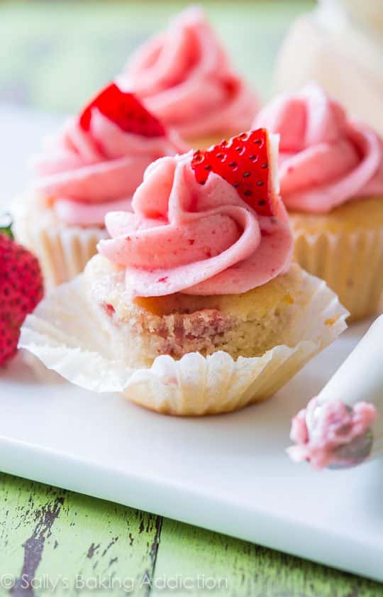 Strawberry Cupcakes with Strawberry Buttercream