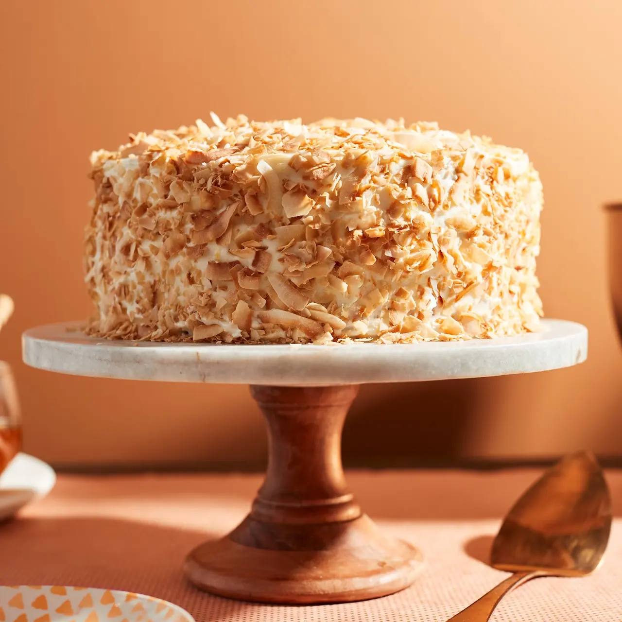 Toasted Coconut Honey Ginger Cake