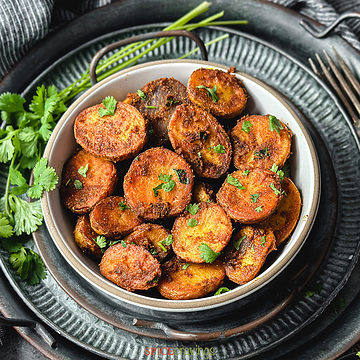 AIR FRYER SPICY BOMBAY POTATOES
