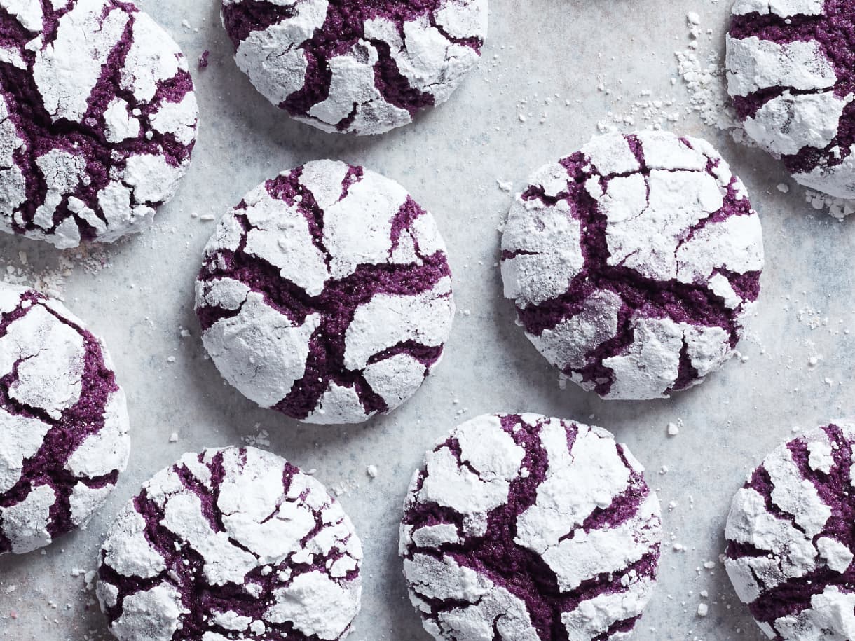 Ube Crinkle Cookies