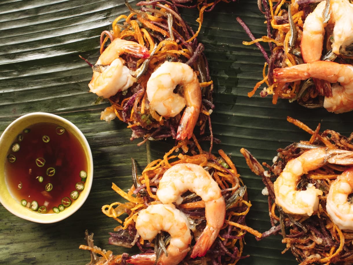 Ukoy with Shrimp and Anchovies