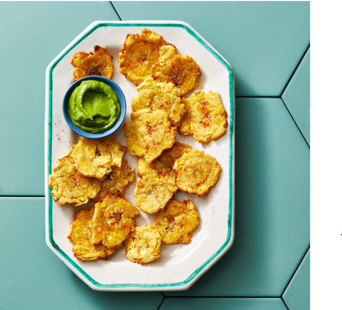 Air Fryer Tostones with Cilantro Dip