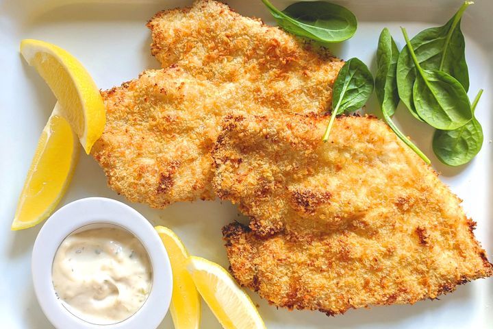 Air fryer chicken schnitzel