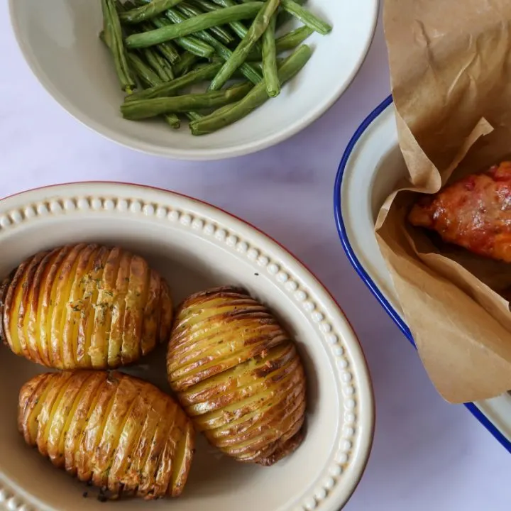 Air fryer hasselback potatoes