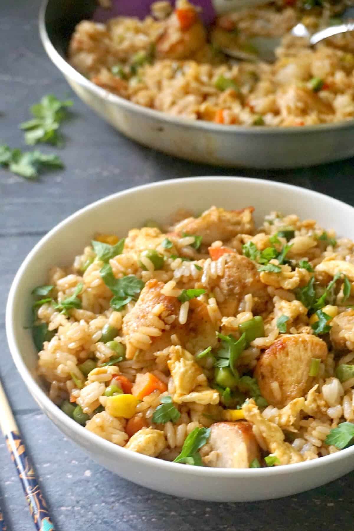 Healthy Chinese Chicken Egg Fried Rice Recipe