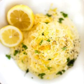 Instant Pot Spaghetti Squash with Lemon Cream Sauce