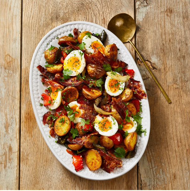 Roasted Hash and Jammy Eggs