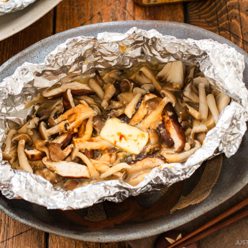 Miso Butter Mushrooms in Foil