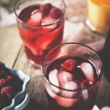 Raspberry Sake Tea Cocktail