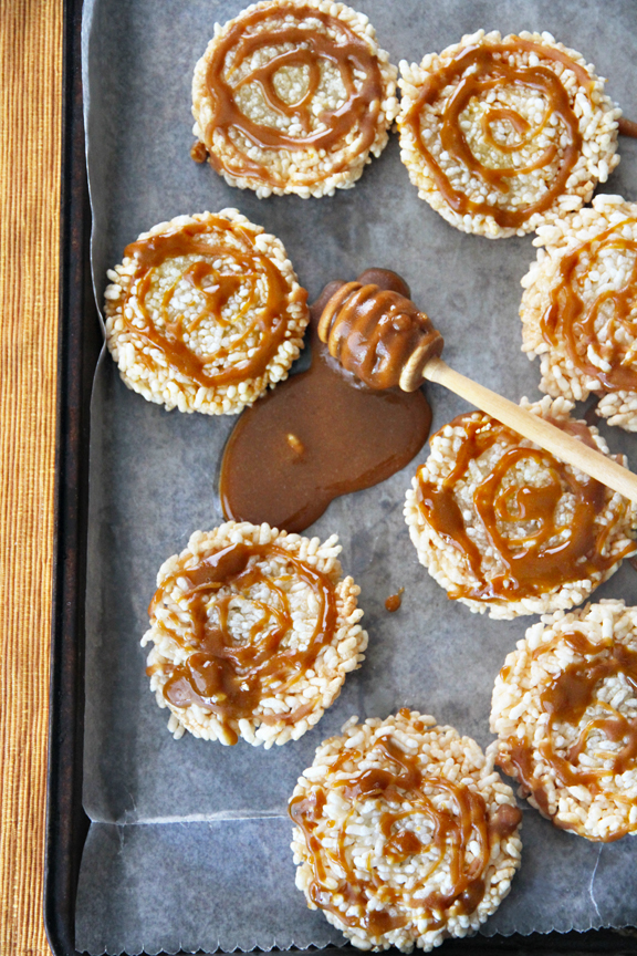 Thai Sweet Crispy Rice Cakes with Cane Sugar Drizzle 