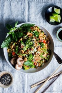 Thai Vegetable Fried Rice with Cashews