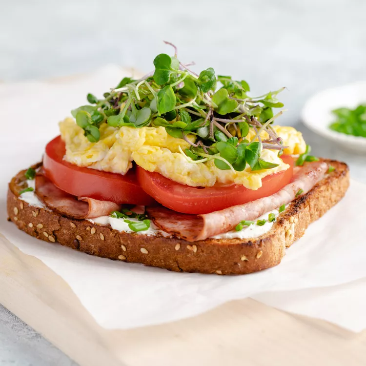 Ham Egg  Sprouts Breakfast Sandwich