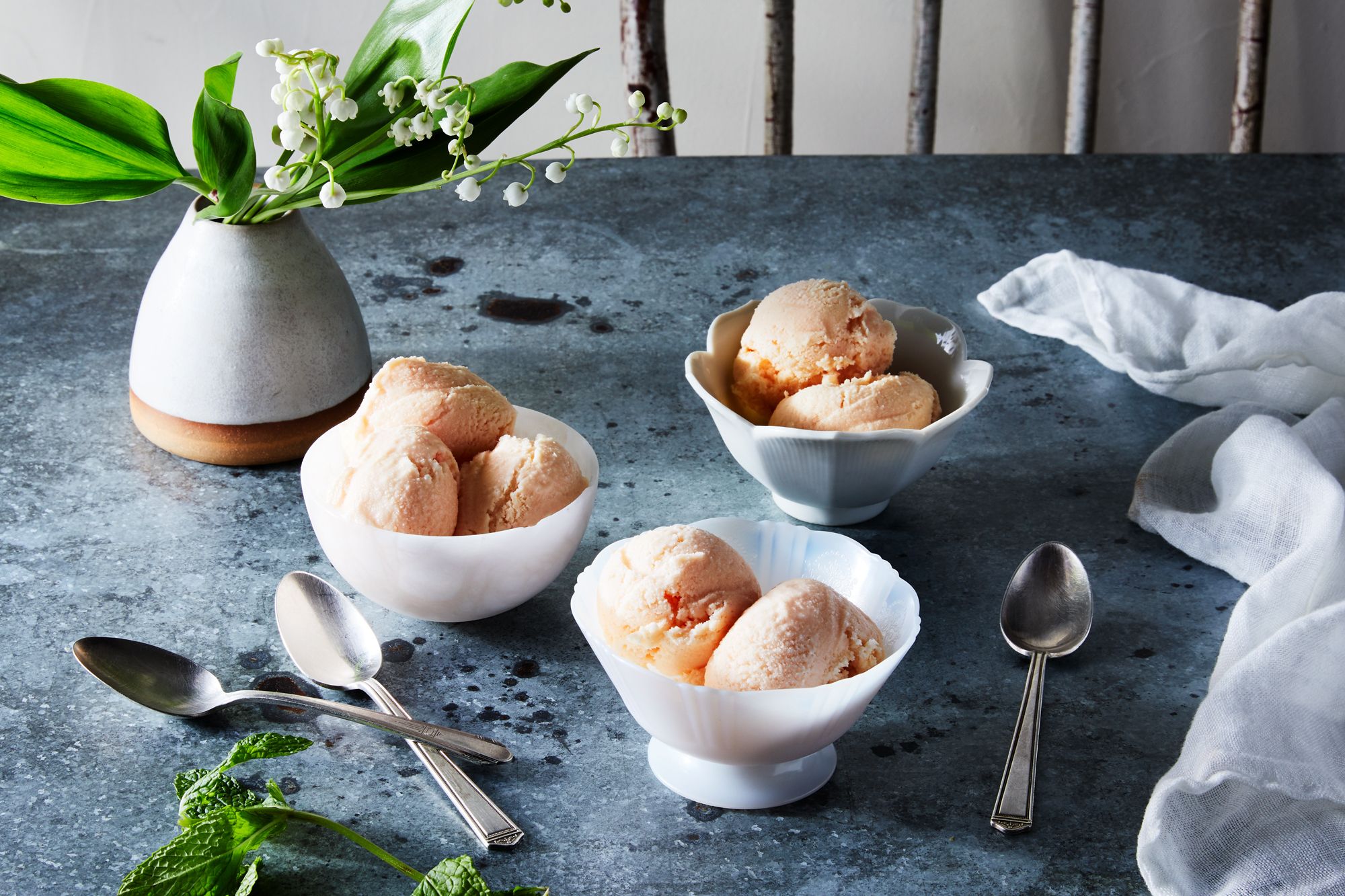 Peaches and Sour Cream Ice Cream