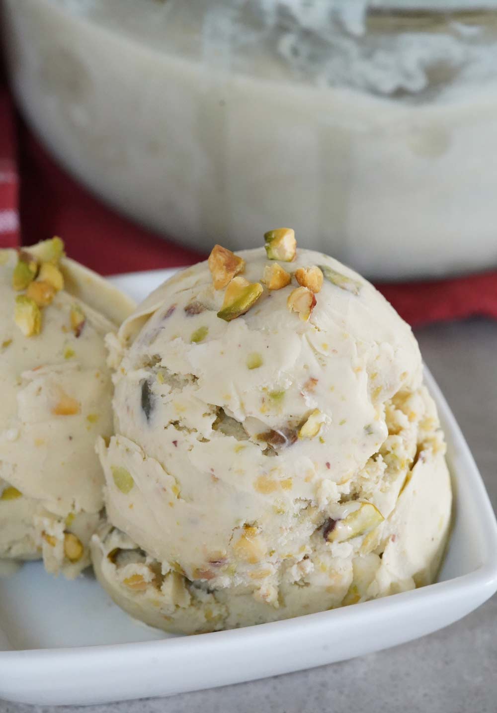 Homemade Pistachio Almond Ice Cream