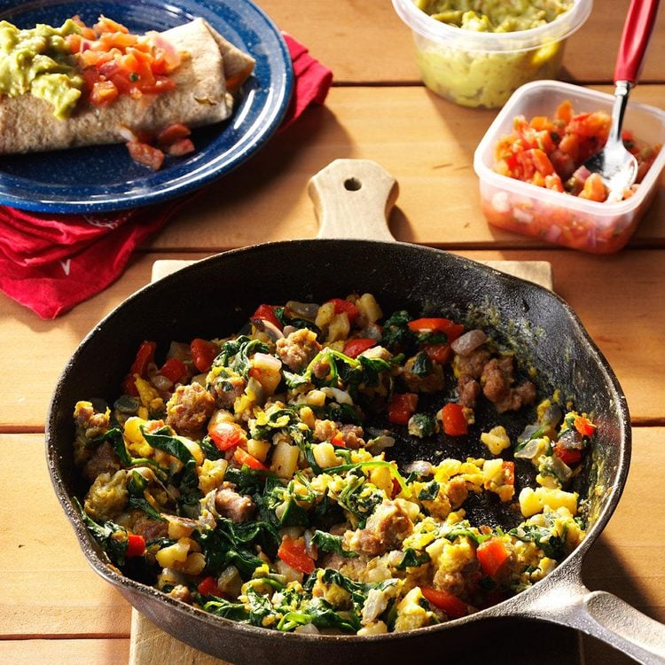 Egg and Spinach Breakfast Burritos